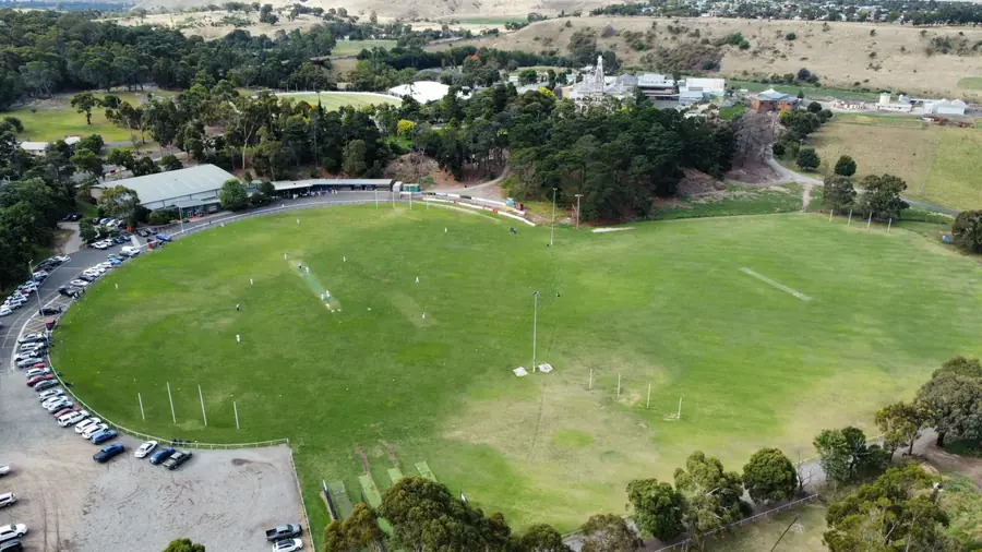 Aerial view of the Rupertswood ovals at Salesian College, Sunbury